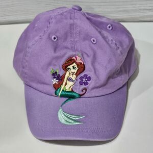 Disney The Little Mermaid Embroidered Hat Cap Strap Back Youth XS Purple Cotton